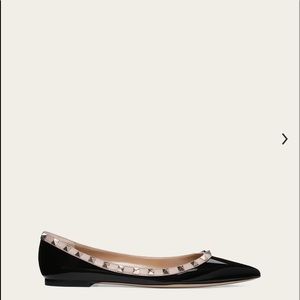 VALENTINO GARAVANI PATENT ROCKSTUD BALLET FLAT